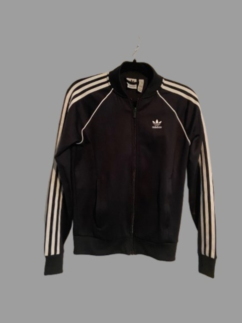 adidas Black Track Jacket with White 3-Stripes